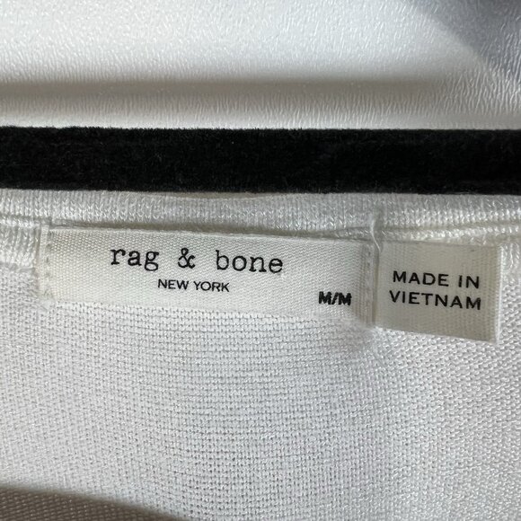 Rag & Bone Open Back Long Sleeve White Top Size Medium Lightweight Designer - Picture 4 of 9